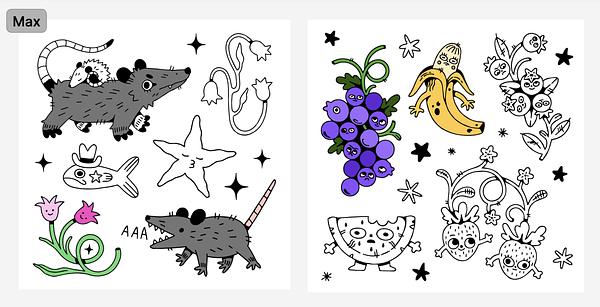 Max's coloring pages Coloring pages colored in
